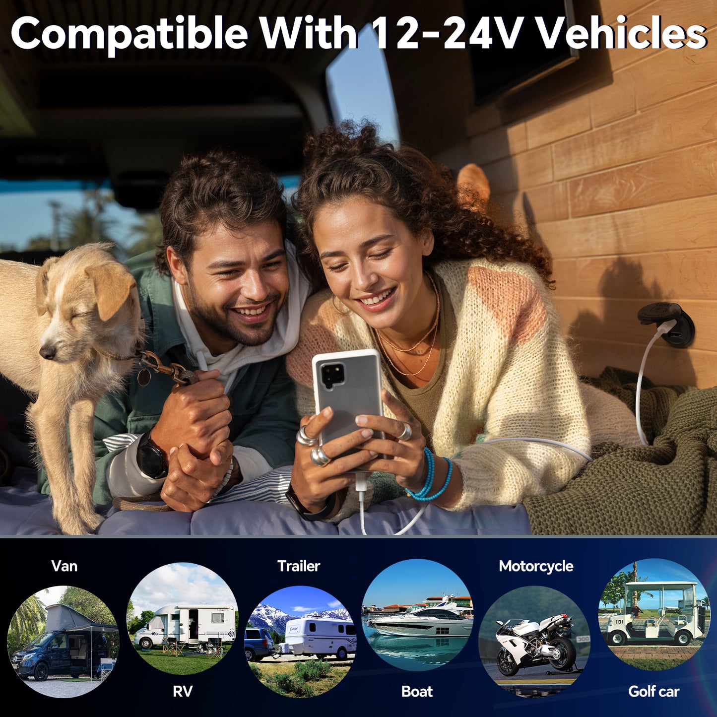 12V USB Outlet 30W PD Type-C & 18W QC3.0 Aluminum Waterproof Fast Charging Socket Recessed Mount for RV Camper Trailer Truck Boat Golf,2 Pack