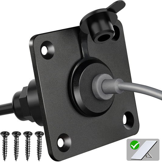 Waterproof Wall Socket Passthrough for Starlink Mini, Aluminum DC 5.5 x 2.1 Female Power Connector Outlet