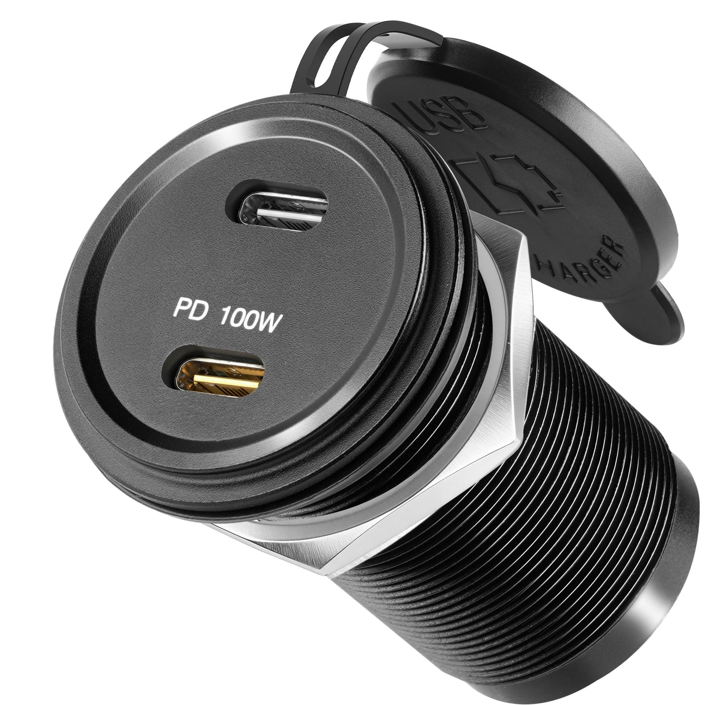 120W 12V USB C Socket 100W PD & 20W PD RV USB Outlet All-Aluminum