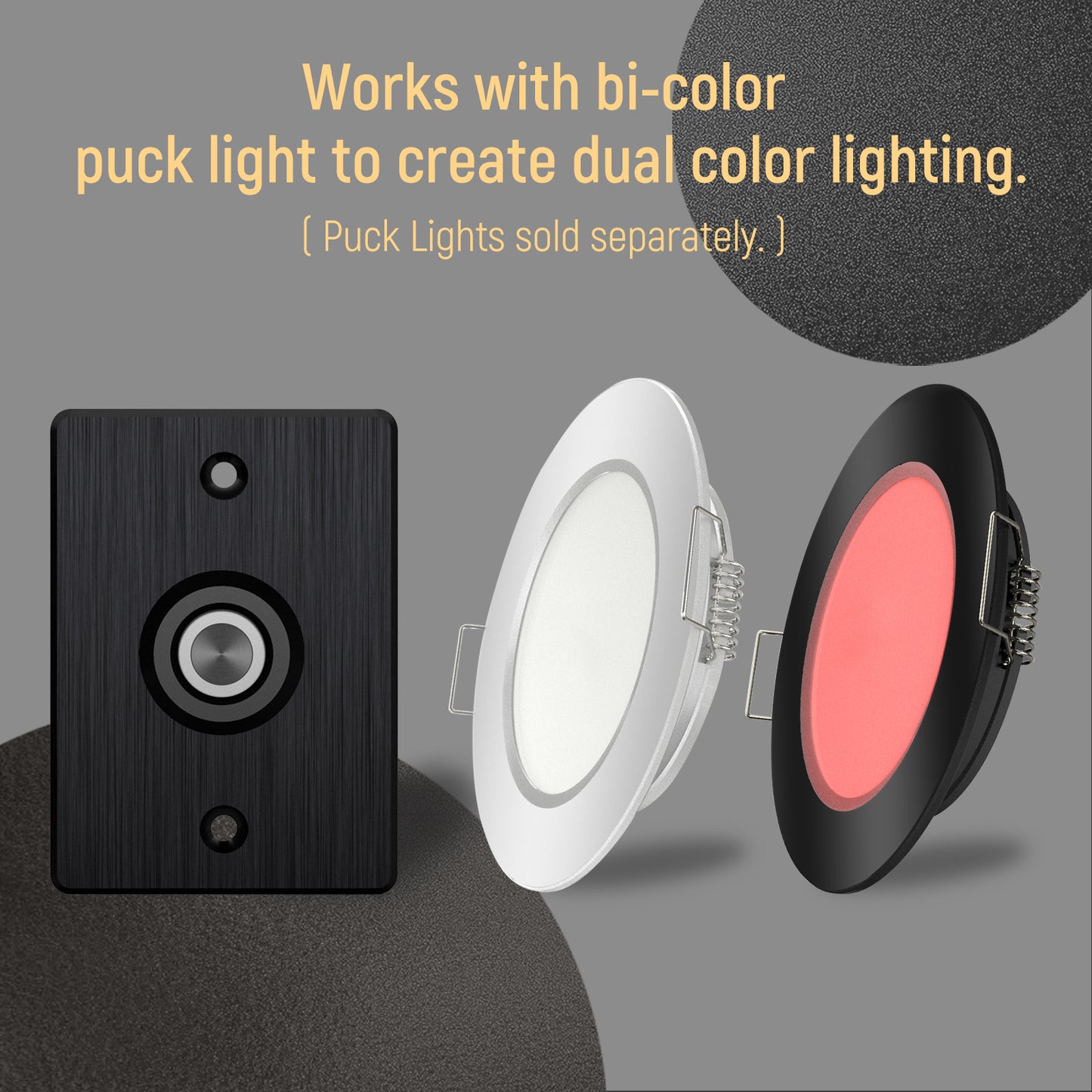 12V PWM Dual-mode Dimmer Switch Push Button Dimmer Full Aluminum, DC12V 6A (Note:Works with acegoo 12V Bi-color Puck Lights)