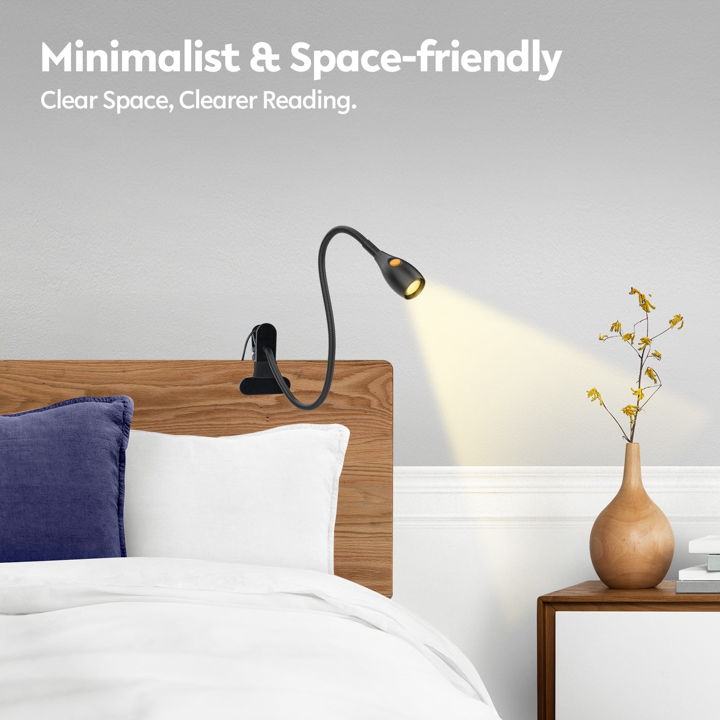 Reading Light for Clip on Lamp 3000K/Amber Light with USB-C Adapter