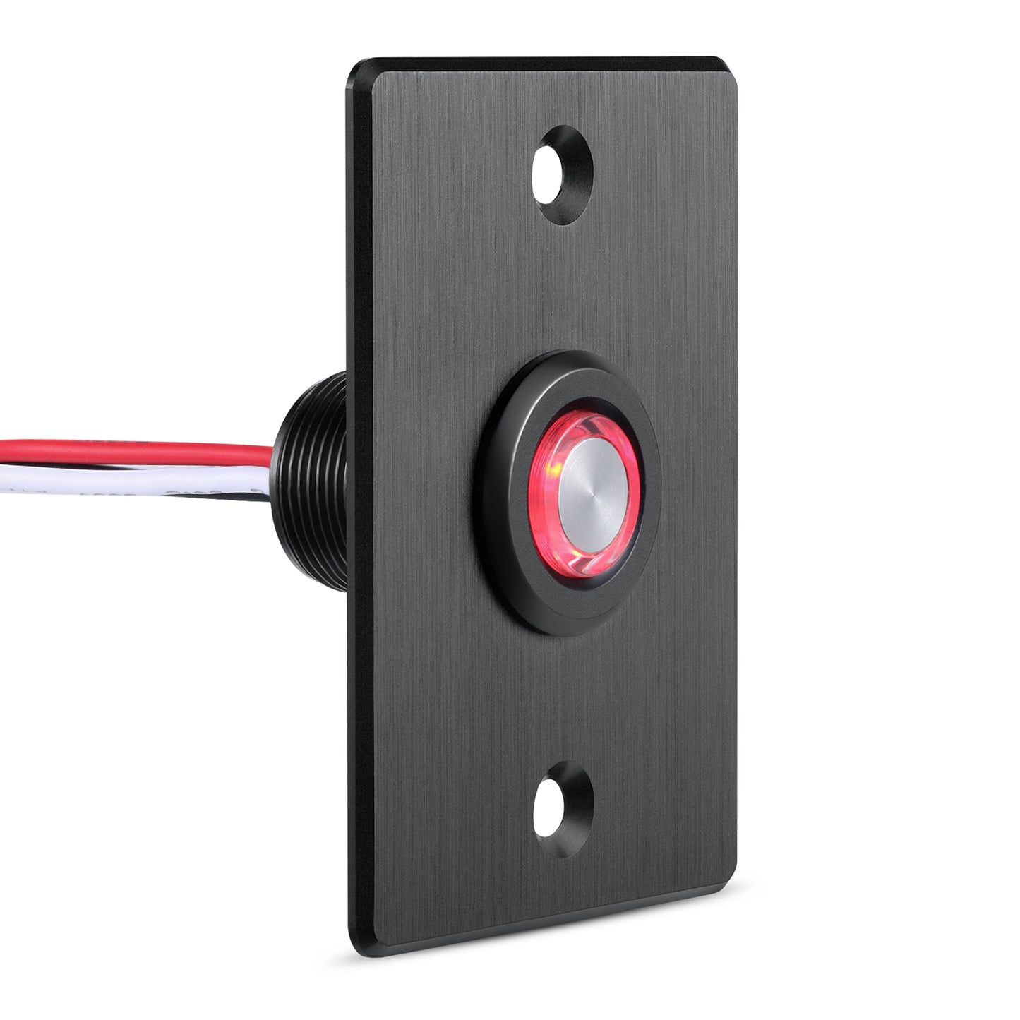 12V PWM Dimmer Switch Low Side, Push Button Dimmer for RV Boat Lighting & Led Strip Light, 6A Full Aluminum with Red Ring Light