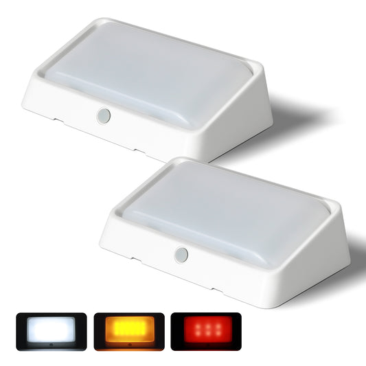 RV 12V Exterior Porch Light with 3 Lighting Modes (1800K, 6500K, Red) - On/Off Switch, IP65 for Boat Truck Motorhome & 5th Wheels