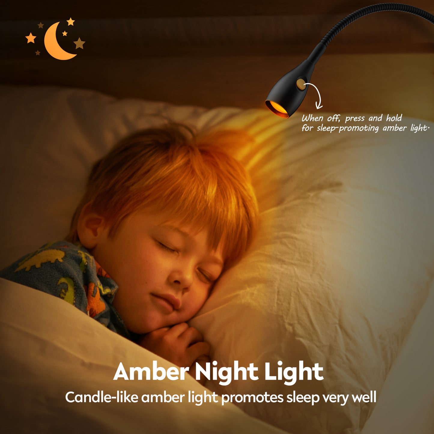 Reading Light for Clip on Lamp 3000K/Amber Light with USB-C Adapter