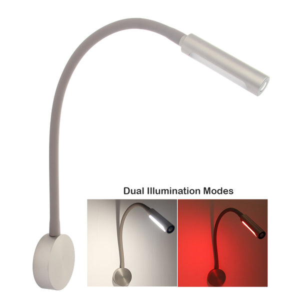 acegoo RV Boat LED Reading Light, Dimmable Flexible Gooseneck Wall Lamp for Truck Motorhome Yachts Cabin Bedside or Seat