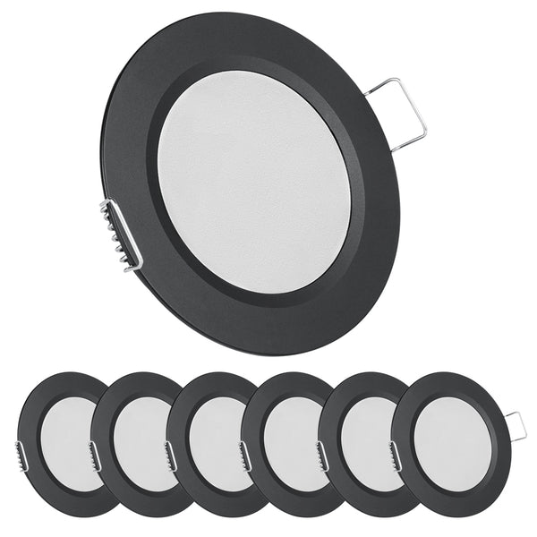 12 Volt LED Puck Light, RV Boat Overhead Recessed Mount Ceiling Light, 12V Down Light for Under Cabinet Camper Vans Caravan Cabin Truck Motorhome Sailboat Interior Lighting, 6 Pack
