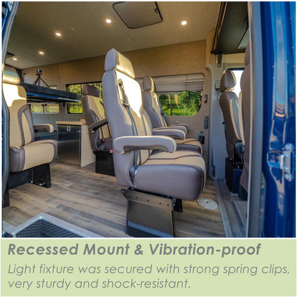 12V LED Puck Light, RV Boat Overhead Recessed Mount Ceiling Light, 12V Down Light for  Camper Vans Truck Motorhome Sailboat Interior Lighting, 6 Pack